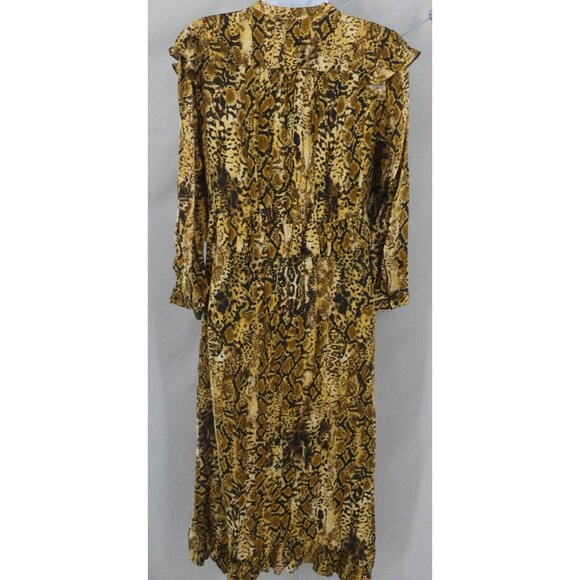 Ba&Sh Womens 0 US 4 Dress Lady Sahara Midi Snakeskin Ochre NWT - Picture 2 of 14